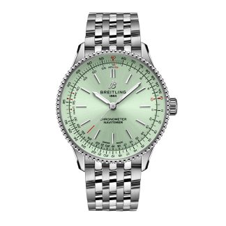 goedkope ontwerper Breitling Navitimer 36mm Ladies Watch Green Stainless Steel A17327361L1A1