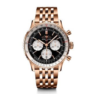 goedkope ontwerper Breitling Navitimer B01 Chronograph 43 Black Watch 18ct Rose Gold RB0138211B1R1