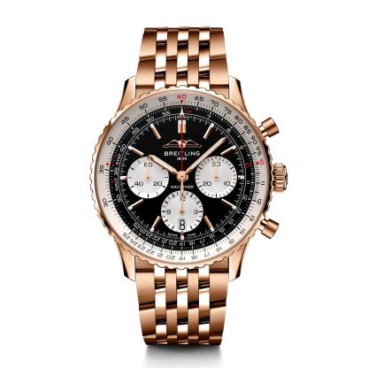 goedkope ontwerper Breitling Navitimer B01 Chronograph 43 Black Watch 18ct Rose Gold RB0138211B1R1