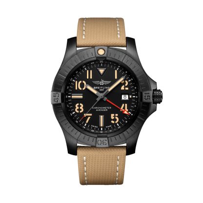 groothandel ontwerper Breitling Avenger Automatic GMT 45 Night Mission Watch Calfskin V32395101B1X1