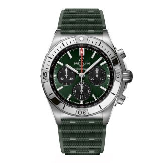 groothandel ontwerper Breitling Chronomat B01 Chronograph 42mm Mens Watch Green Rubber Rubber AB0134101L2S1