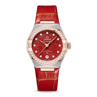 groothandel ontwerper Omega Constellation Co-Axial Master Chronometer 29mm Ladies Watch Red Leather O13128292099002