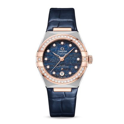 hete verkoop luxe Omega Constellation Co-Axial Master Chronometer 29mm Ladies Watch Blue Leather O13128292099003