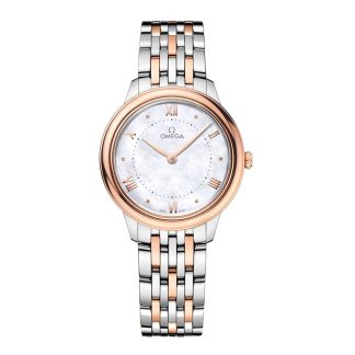 hete verkoop luxe Omega De Ville Prestige 30mm Ladies Watch Mother Of Pearl Stainless Steel & 18ct Rose Gold O43420306005001