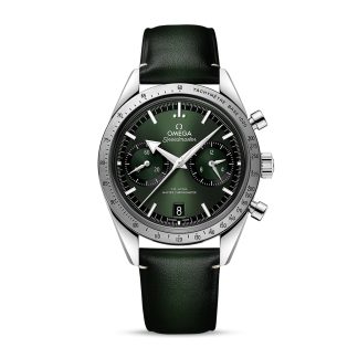 hete verkoop luxe Omega Speedmaster 57 Co-Axial Master Chronometer Chronograph 40.5mm Mens Watch Green Leather O33212415110001