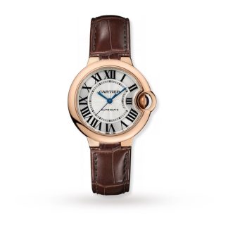 hete verkoop ontwerper Cartier Ballon Bleu De Cartier Watch 33mm Automatic Movement Rose Gold Leather Alligator W6920097