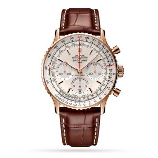 hoge kwaliteit luxe Breitling Navitimer B01 Chronograph 41 18k Red Gold Watch Alligator RB0139211G1P1