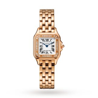 hoge kwaliteit luxe Cartier Panthère De Cartier Watch Small Model Quartz Movement Rose Gold Diamonds Rose Gold WJPN0008