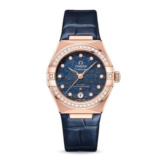 hoge kwaliteit luxe Omega Constellation Co-Axial Master Chronometer 29mm Ladies Watch Blue Leather O13158292099006