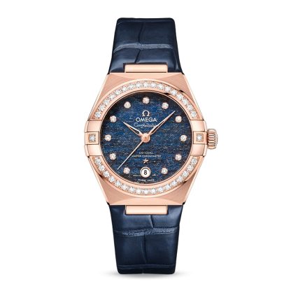 hoge kwaliteit luxe Omega Constellation Co-Axial Master Chronometer 29mm Ladies Watch Blue Leather O13158292099006