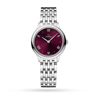 hoge kwaliteit luxe Omega De Ville Prestige Quartz 27.5mm Ladies Watch Red Stainless Steel O43410286011001