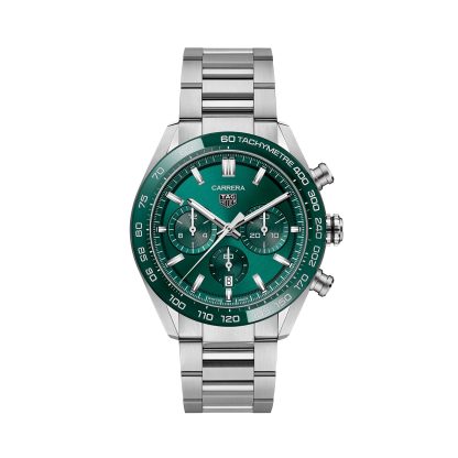 hoge kwaliteit luxe TAG Heuer Carrera Chronograph 44mm Mens Watch Green Stainless Steel Stainless Steel CBN2A1N.BA0643