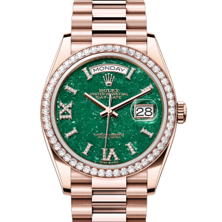 hoogwaardige luxe Rolex Day-Date 36 Everose goud en diamanten M128345RBR-0068