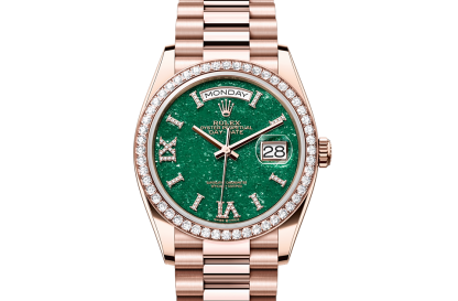 hoogwaardige luxe Rolex Day-Date 36 Everose goud en diamanten M128345RBR-0068