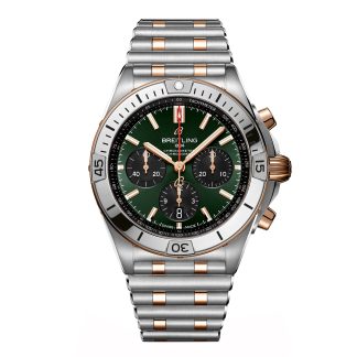 hoogwaardige ontwerper Breitling Chronomat B01 Chronograph 42mm Mens Watch Green Stainless Steel & 18K Red Gold UB0134131L1U1