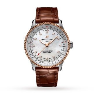 hoogwaardige ontwerper Breitling Navitimer Automatic 35 Stainless Steel 18k Red Gold Leather Strap Watch Crocodile Leather U17395211A1P1