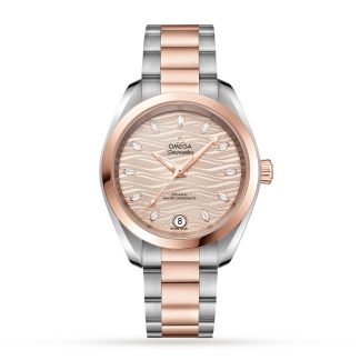 hoogwaardige ontwerper Omega Seamaster Aqua Terra 150M Co-Axial Master Chronometer 34mm Ladies Watch Stainless Steel & 18ct Rose Gold O22020342059001