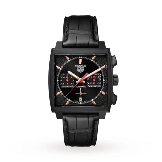 hoogwaardige ontwerper TAG Heuer Monaco Dark Lord 39mm Mens Watch Alligator CBL2180.FC6497