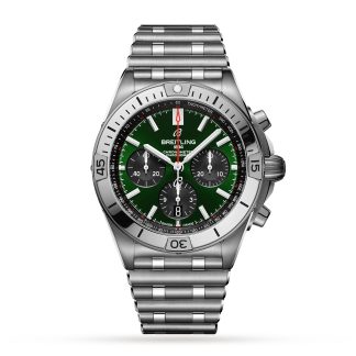 kopieën goedkoop ebay Breitling Chronomat B01 42 Stainless Steel Green Watch Stainless Steel AB0134101L1A1