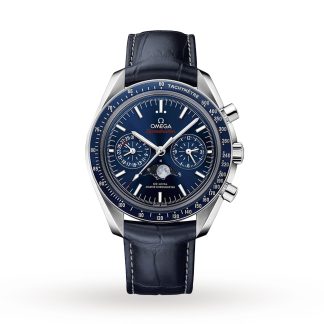 kopieën goedkoop ebay Omega Speedmaster Moonphase Co-Axial Master Chronometer Chronograph Mens Watch Leather O30433445203001