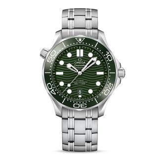 luxe groothandel Omega Seamaster Diver 300m Co-Axial Master Chronometer 42mm Mens Watch Green Stainless Steel O21030422010001