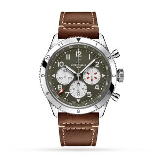 luxe kopen Breitling Super AVI B04 Chronograph Curtiss Warhawk 46 Watch Leather AB04452A1L1X1