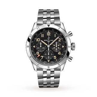 luxe kopen Breitling Super AVI B04 Chronograph GMT 46 P-51 Mustang Watch Stainless Steel AB04453A1B1A1