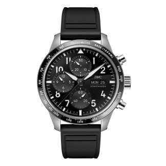 luxe kopen IWC Pilot Performance Chronograph 41mm AMG Mens Watch Black Rubber Rubber IW388305