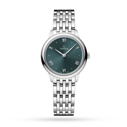 luxe kopen Omega De Ville Prestige Quartz 27.5mm Ladies Watch Green Stainless Steel O43410286010001