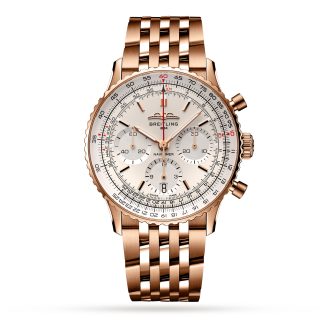 mode luxe Breitling Navitimer B01 Chronograph 41 18k Red Gold Watch 18ct Rose Gold RB0139211G1R1