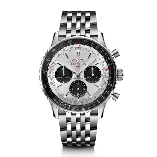 mode luxe Breitling Navitimer B01 Chronograph 43 Silver Watch Stainless Steel AB0138241G1A1