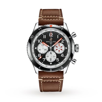 mode luxe Breitling Super AVI B04 Chronograph GMT 46 Mosquito Watch Leather YB04451A1B1X1