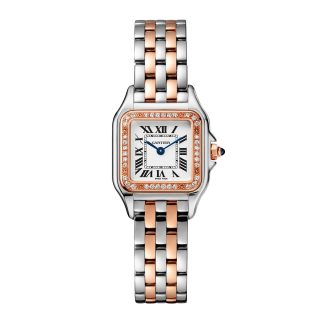 mode luxe Cartier Panthère De Cartier Watch Small Model Quartz Movement Rose Gold Steel Diamonds Steel & Rose Gold W3PN0006