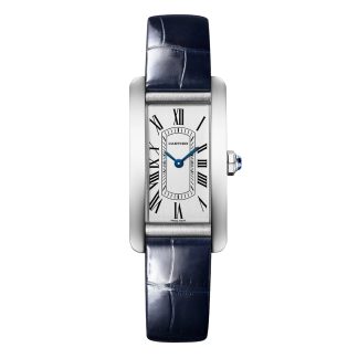 mode luxe Cartier Tank Américaine Watch Small Model Quartz Movement Steel Leather Alligator WSTA0082