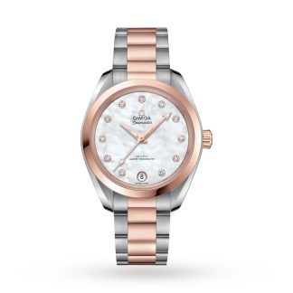 mode luxe Omega Seamaster Aqua Terra 150m Co-Axial 34mm Ladies Watch Bicoloured O22020342055001