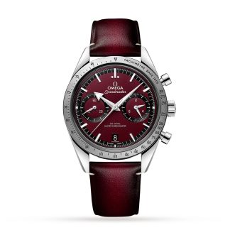 mode luxe Omega Speedmaster 57 Co-Axial Master Chronometer Chronograph 40.5mm Mens Watch Red Leather O33212415111001