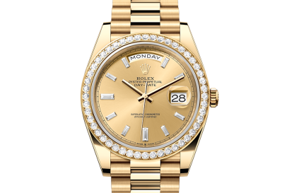 mode luxe Rolex Day-Date 40 geelgoud en diamanten M228348RBR-0002