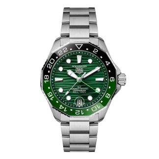 mode luxe TAG Heuer Aquaracer Professional 300 GMT 42mm Mens Watch Green Stainless Steel WBP5115.BA0013