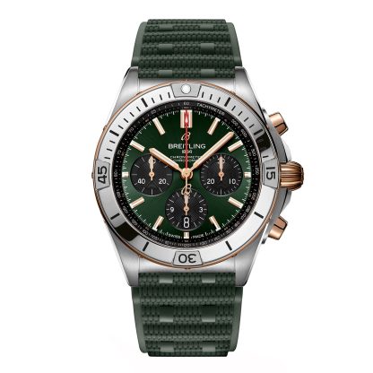 modeontwerper Breitling Chronomat B01 Chronograph 42mm Mens Watch Green Rubber Rubber UB0134131L1S1