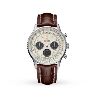 modeontwerper Breitling Navitimer 1 B01 Chronograph Mens Watch Alligator AB0121211G1P1