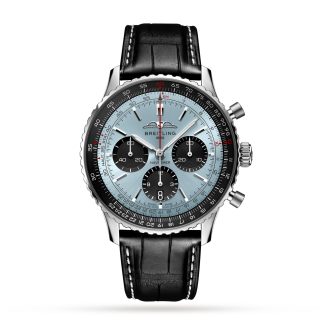 modeontwerper Breitling Navitimer B01 Chronograph 43 Blue Watch Alligator AB0138241C1P1