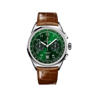 modeontwerper Breitling Premier B01 Chronograph 42mm Mens Watch Green Alligator AB0145371L1P1