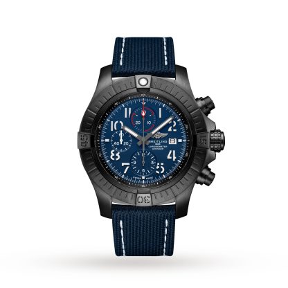 modeontwerper Breitling Super Avenger Chronograph 48 Night Mission Watch Leather V13375101C1X2