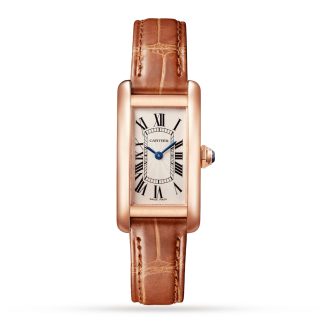 modeontwerper Cartier Tank Américaine Watch Small Model Quartz Movement Rose Gold Leather Alligator W2607456