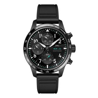 modeontwerper IWC Pilot Performance Chronograph 41mm Mercedes AMG Petronas Formula OneTM Team Mens Watch Black Rubber Rubber IW388306