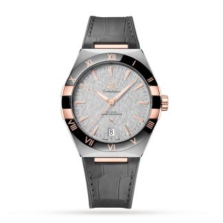 modeontwerper Omega Constellation Co-Axial Master Chronometer 41mm Mens Watch Grey Leather O13123412106001