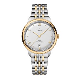 modeontwerper Omega De Ville Prestige 40mm Mens Watch Silver Stainless Steel & 18ct Yellow Gold O43420402002002