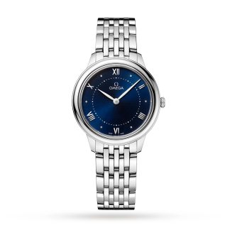 modeontwerper Omega De Ville Prestige Quartz 30mm Ladies Watch Blue Stainless Steel O43410306003001