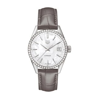 modeontwerper TAG Heuer Carrera 36mm Ladies Watch Diamonds Leather WBK1316.FC8258