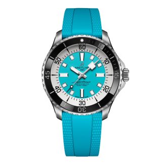 namaak ontwerper Breitling Superocean Automatic 44mm Mens Watch Turquoise Rubber Rubber A17376211L2S2